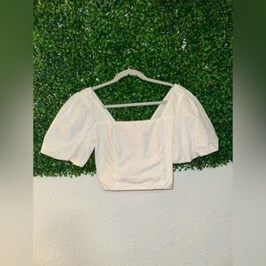 Gianni Bini Cream Square Neck Blouse Size Medium